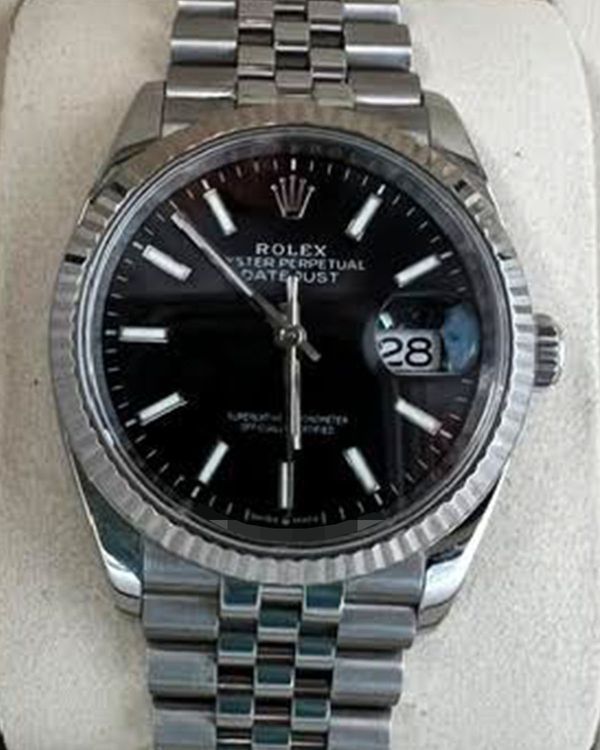 No Reserve - 2023 Rolex Datejust 36MM Black Dial Jubilee Bracelet (126234)