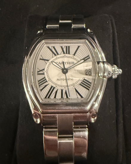 No Reserve - 2009 Cartier Roadster 44MM Silver Dial Steel Bracelet (2510)