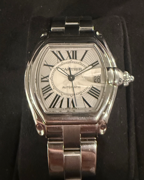 2009 Cartier Roadster 44MM Silver Dial Steel Bracelet (2510)
