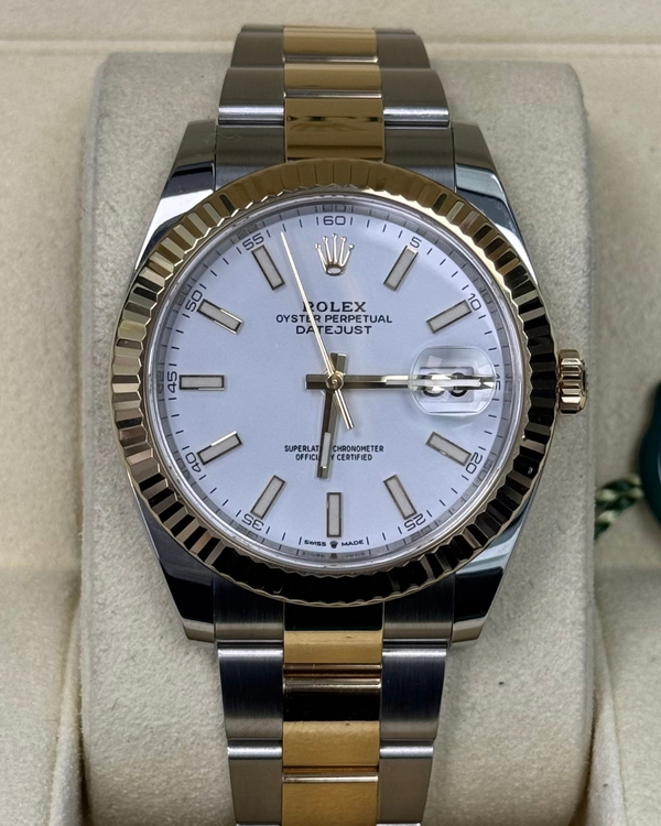 2021 Rolex Datejust 41MM White Dial Two-Tone Oyster Bracelet (126333)