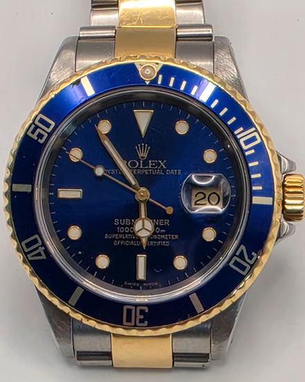 2000 Rolex Submariner Date "Bluesy" 40MM Blue Dial Two-Tone Oyster Bracelet (16613)