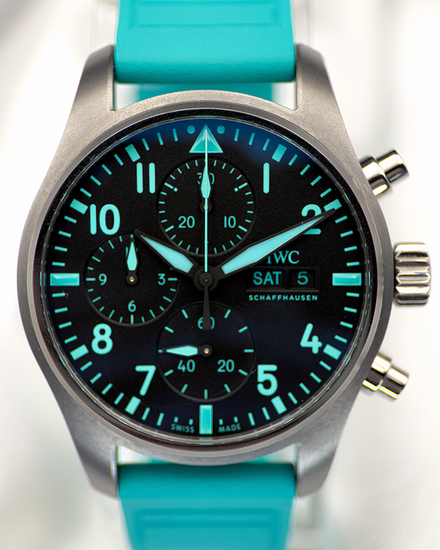 No Reserve - 2022 IWC Schaffhausen Pilot Chronograph "Mercedes AMG Petronas F1" 41MM Black Dial Rubber Strap (IW388108)