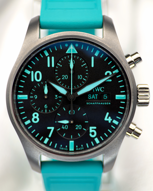 No Reserve - 2022 IWC Schaffhausen Pilot Chronograph "Mercedes AMG Petronas F1" 41MM Black Dial Rubber Strap (IW388108)