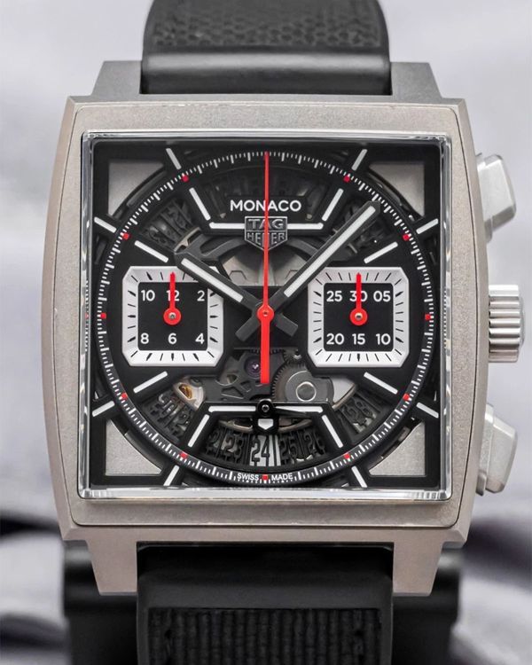 2023 Tag Heuer Monaco 39MM Skeleton Dial Rubber Strap (CBL2183.FT6236)