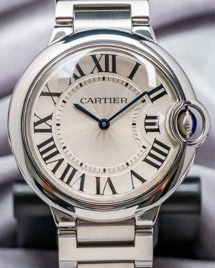 Cartier Ballon Bleu 36MM Quartz Silver Dial Steel Bracelet (W69011Z4)