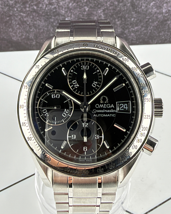No Reserve - Omega Speedmaster Date 39MM Black Dial Steel Bracelet (3513.50.00)