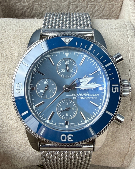2026 Breitling Superocean Heritage II Chronograph 44MM Blue Dial Steel Bracelet (A13313)