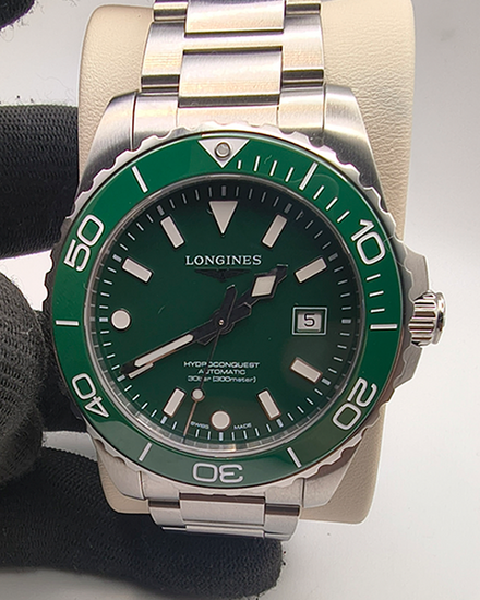 2026 Longines HydroConquest 42MM Green Dial Steel Bracelet (L3.788.4.06.6)