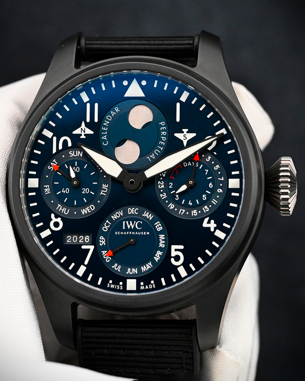 2022 IWC Schaffhausen Pilot Perpetual Calendar "Rodeo Drive" 46.5MM Blue Dial Textile Strap (IW503001)