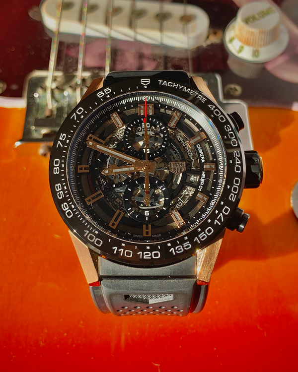 2017 Tag Heuer Carrera 45MM Skeleton Dial Rubber Strap (CAR2A5A.FT6044)