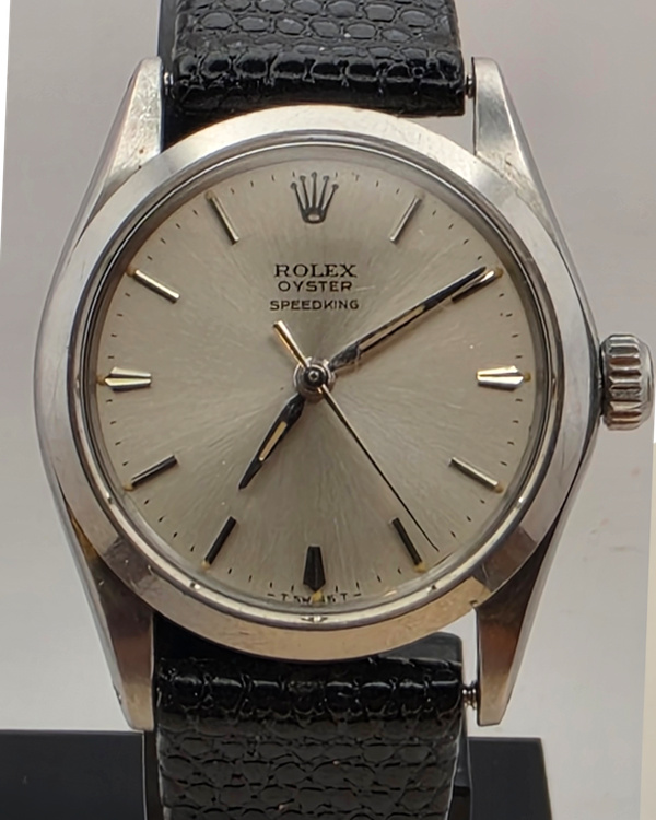 1966 Rolex Oyster Precision Speedking 31MM Silver Aftermarket Leather Strap (6430)