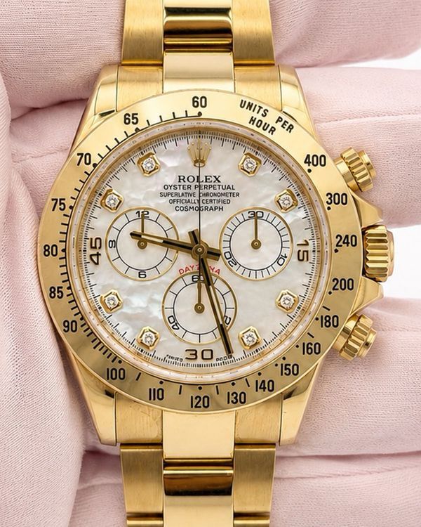 2011 Rolex Cosmograph Daytona 40MM Mother of Pearl Dial Yellow Gold Bracelet (116528)