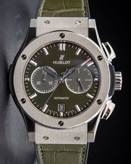 2026 Hublot Classic Fusion Chronograph 42MM Green Dial Leather Strap (541.NX.8970.LR)
