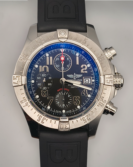 Breitling Avenger 45MM Black Dial Rubber Strap (A13380)