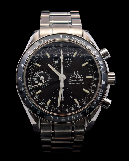 Omega Speedmaster Day-Date 39MM Black Dial Steel Bracelet (3520.50.00)