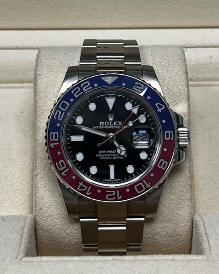Rolex GMT-Master II “Pepsi” 40MM Black Dial White Gold Oyster Bracelet (116719BLRO)
