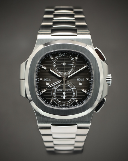 2016 Patek Philippe Nautilus Travel Time Chrono 40.5MM Grey Dial Steel Bracelet (5990/1A-001)