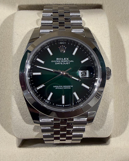 2026 Rolex Datejust 41MM "Ombré" Green Dial Oyster Bracelet (126300)