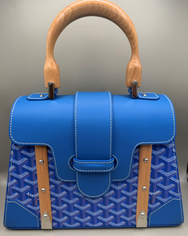 No Reserve - Goyard Saïgon Structuré PM Mini Bag Blue Leather Canvas S ...