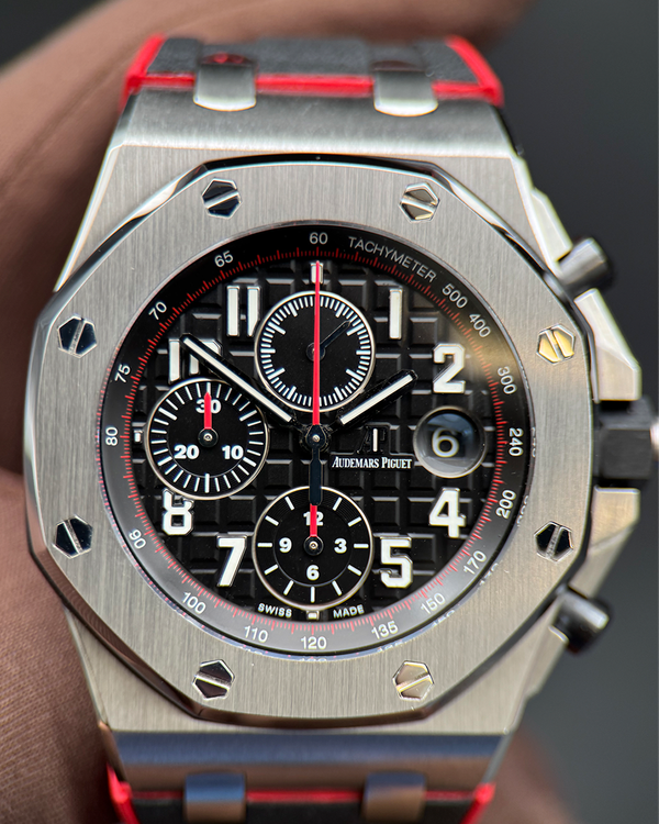 Audemars Piguet Royal Oak Offshore "Vampire" 42MM Black Dial Aftermarket Rubber Strap (26470ST)