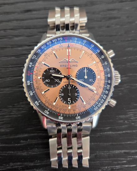 2023 Breitling Navitimer B01 43MM Copper Dial Steel Bracelet (AB0138)