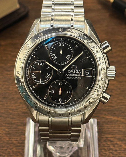 No Reserve - 2017 Omega Speedmaster Date 39MM Black Dial Steel Bracelet (3513.30.00)