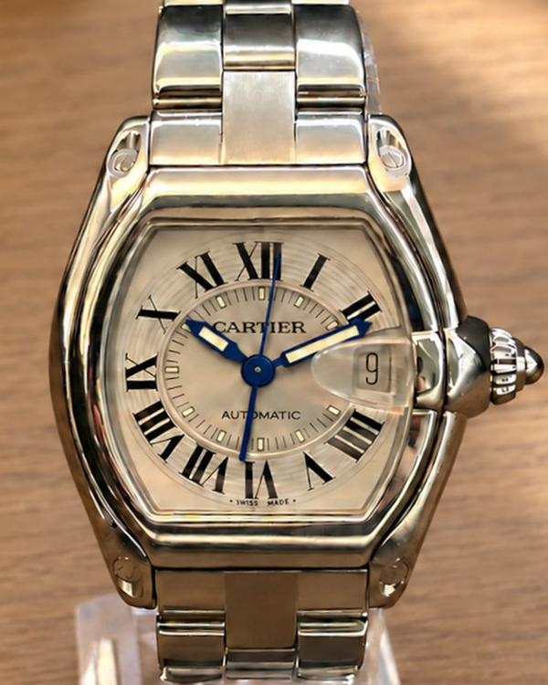 (Working) No Reserve - 2017 Cartier Roadster 44MM Silver Dial Steel Bracelet (W62000V3)