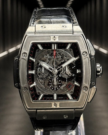 No Reserve - 2019 Hublot Spirit Of Big Bang 45MM Skeleton Dial Leather Strap (601.NX.0173.LR)