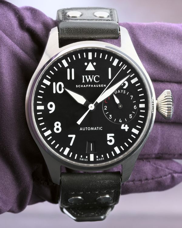 2021 IWC Schaffhausen Pilot 46MM Black Dial Leather Strap (IW501001)