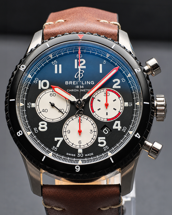 Breitling Aviator 8 B01 Chronograph 43 Mosquito 43MM Black Dial Leather Strap (AB01194A1B1X2)