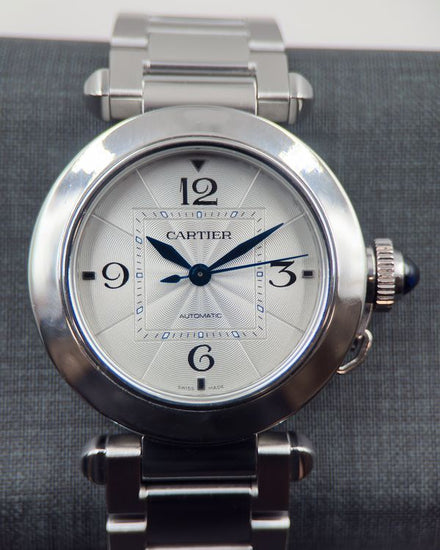 No Reserve - Cartier Pasha De Cartier 35MM Silver Dial Steel Bracelet (WSPA0013)