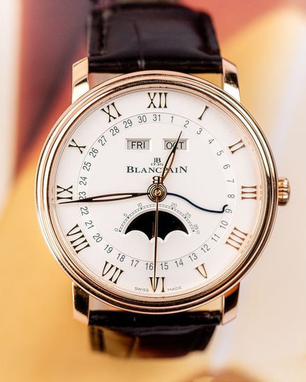 2023 Blancpain Villeret Quantième Complet 40MM Opaline White Dial Leather Strap (6654-3642-55B)