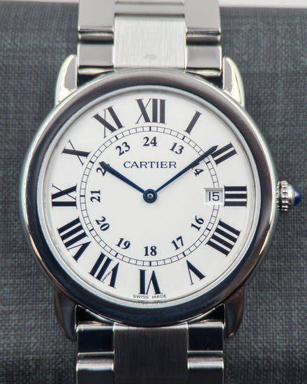 No Reserve - 2015 Cartier Ronde De Cartier 36MM Quartz Silver Dial Steel Bracelet (W6701005)