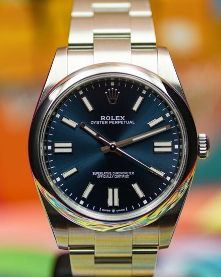 No Reserve - 2023 Rolex Oyster Perpetual 41MM Blue Dial Oyster Bracelet (124300)