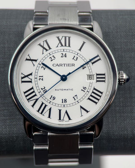No Reserve - 2016 Cartier Ronde De Cartier Solo 42MM Silver Dial Steel Bracelet (W6701011)
