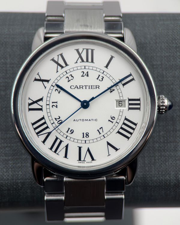 No Reserve - 2016 Cartier Ronde De Cartier Solo 42MM Silver Dial Steel Bracelet (W6701011)
