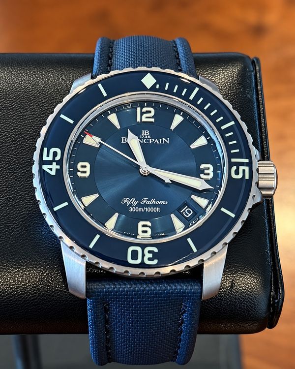 2018 Blancpain Fifty Fathoms 45MM Blue Dial Textile Strap (5015-12B40-O52A)