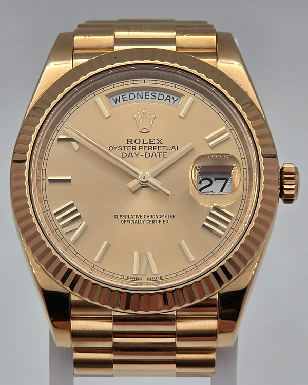 Rolex Day-Date 40MM Champagne Dial Yellow Gold President Bracelet (228238)