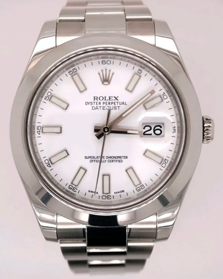 2013 Rolex Datejust II 41MM White Dial Oyster Bracelet (116300)