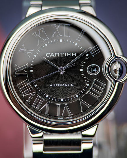 2015 Cartier Ballon Bleu 42MM Black Dial Steel Bracelet (W6920042)