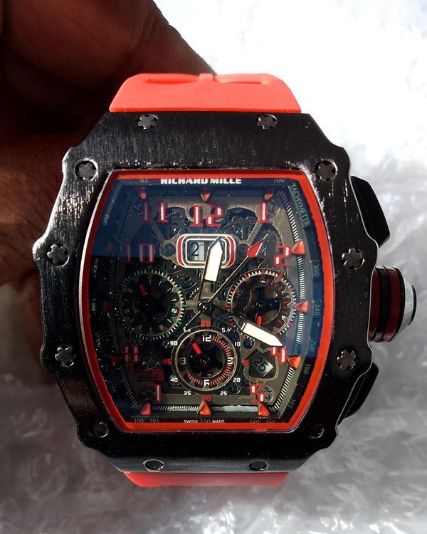 No Reserve - Richard Mille RM 011 Flyback Chronograph 50MM Skeleton Dial Rubber Strap (RM 11-03)