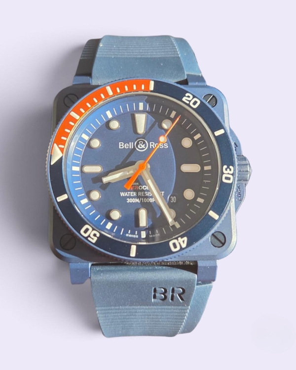 2025 Bell & Ross BR 03-92 Diver "Tara Ocean" L.E. 42MM Blue Dial Rubber Strap Strap (BR0392-D-TR-CE/SRB)
