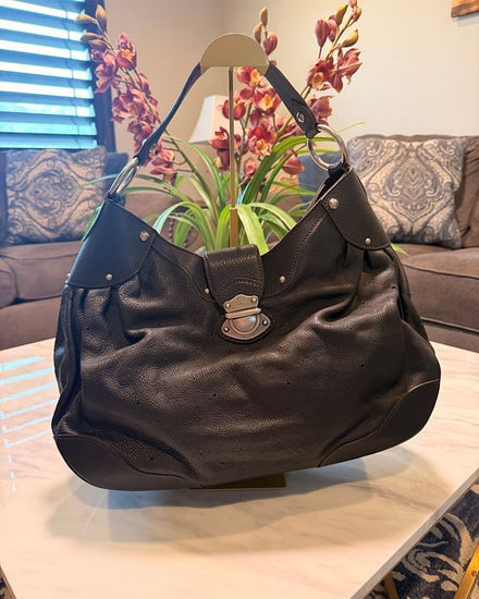 Louis Vuitton Mahina XL "Slouchy" Black Leather Silver-Tone Hardware (M95547)