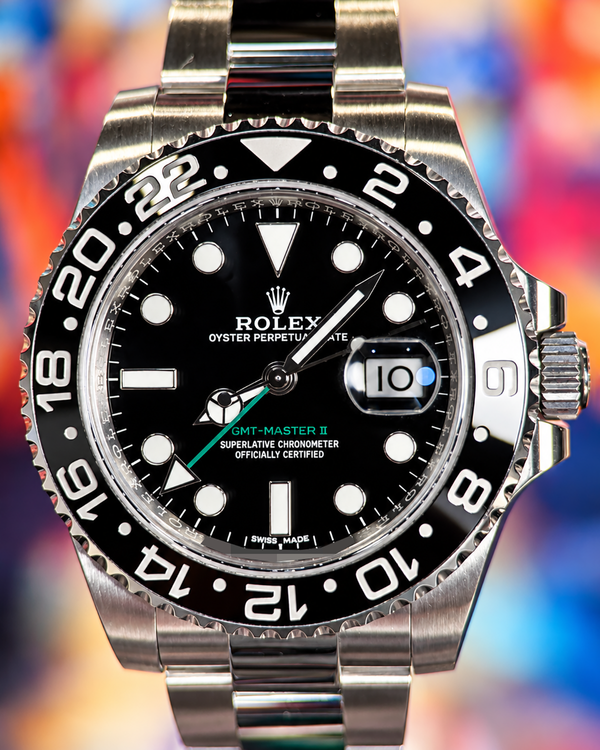No Reserve - 2018 Rolex GMT-Master II 40MM Black Dial Oyster Bracelet (116710LN)