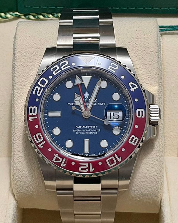 2022 Rolex GMT-Master II "Pepsi" 40MM Blue Dial White Gold Oyster Bracelet (126719BLRO)