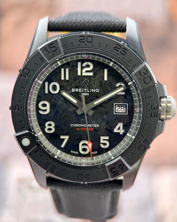 Breitling Avenger Night Mission 42MM Carbon Fiber Dial Leather Strap (S17328101B1X1)