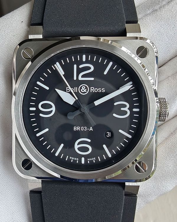 2026 Bell & Ross BR 03 41MM Black Dial Rubber Strap (BR03A-BL-ST/SRB)