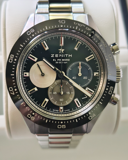 2023 Zenith Chronomaster Sport 41MM Black Dial OEM Steel Bracelet (03.3100.3600/21.C822)