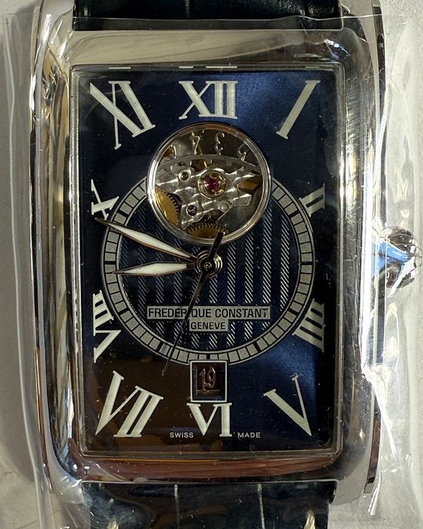 2024 Frederique Constant Classics Heartbeat Date 47MM Blue Dial Leather Strap (FC-315DNS4C26)