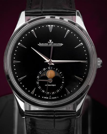 2018 Jaeger-LeCoultre Master Ultra Thin Moon 39MM Black Dial Leather Strap (Q1368470)